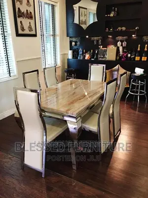 Marble Dining With Six Chairs