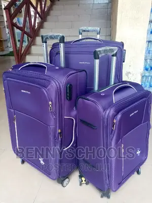 Set of 3 Purple Swiss Polo Traveling Luggage Boxes