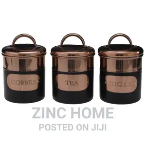 Tea/ Coffee/ Sugar Tins - Black Copper