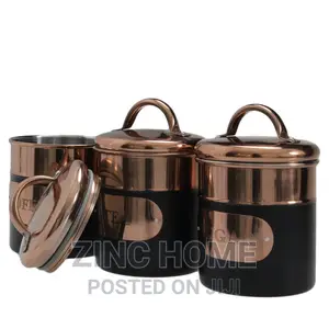 Tea/ Coffee/ Sugar Tins - Black Copper