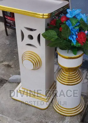 Modern Church Pulpit With Flower Vase