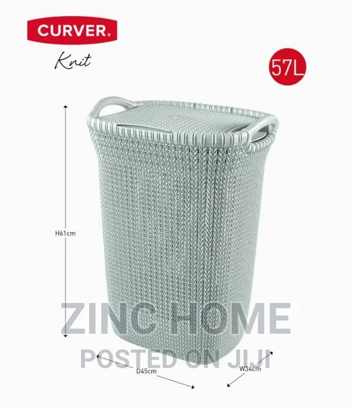 Curver Knit Laundry Hamper Blue - 57ltr