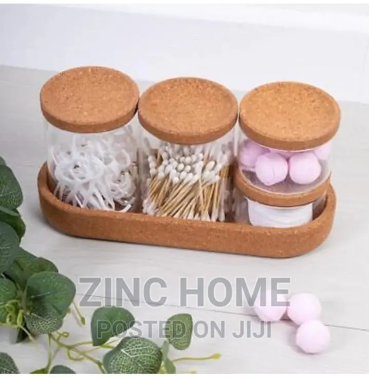 5pc Bathroom Cork Storage Set