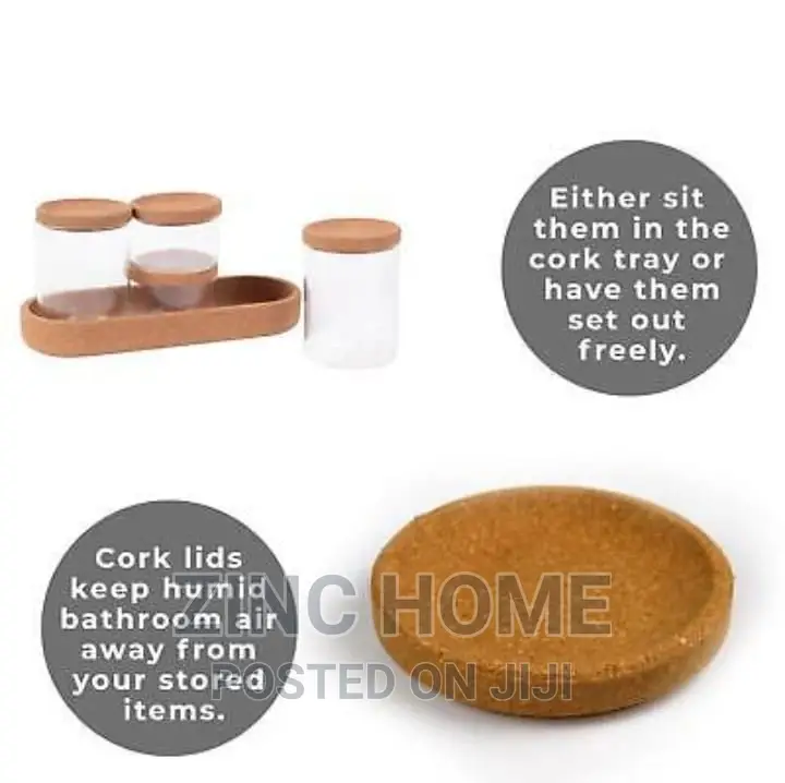 5pc Bathroom Cork Storage Set