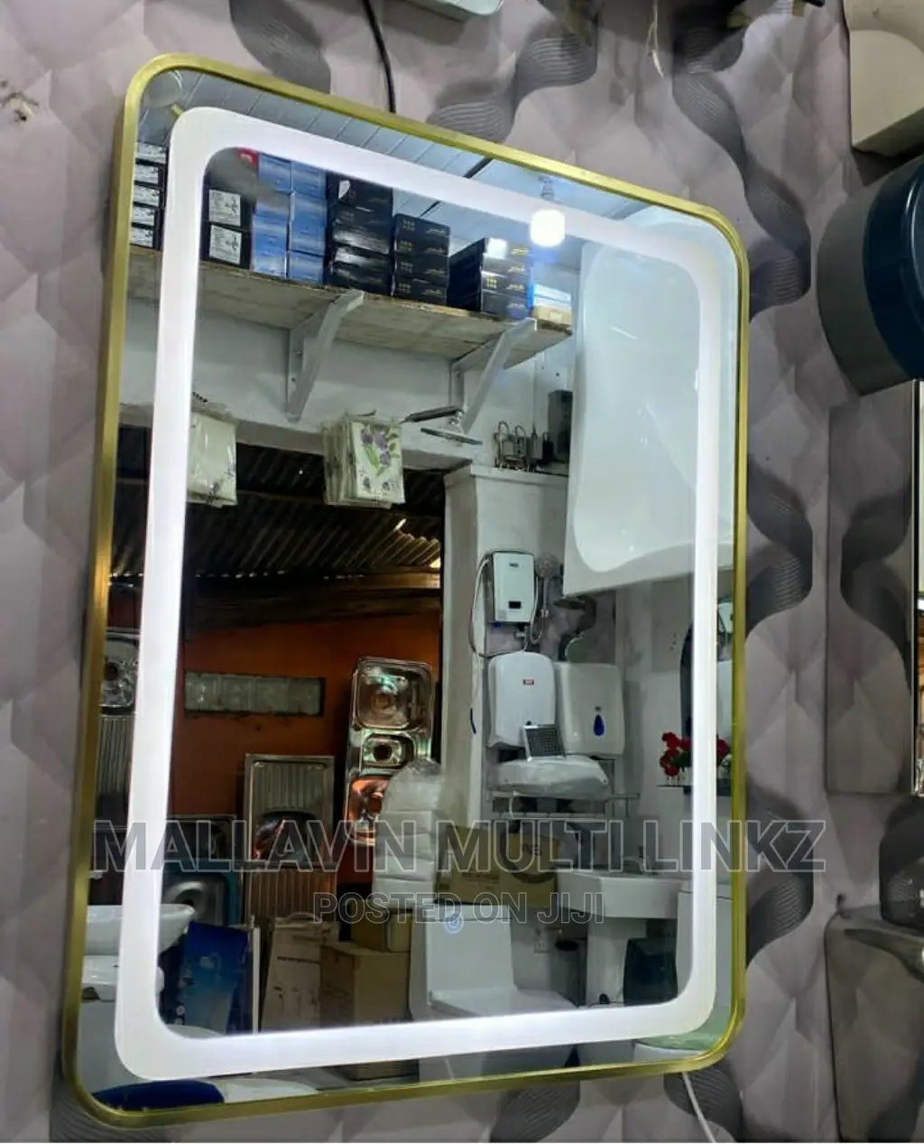 Gold Modern Framed Led Mirrors