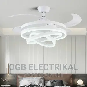 White Ceiling Fan Chandelier