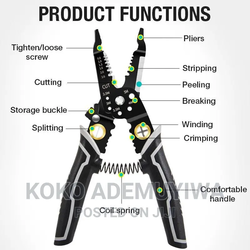 Multifunctional Electrical Wire Crimping and Stripping Plier