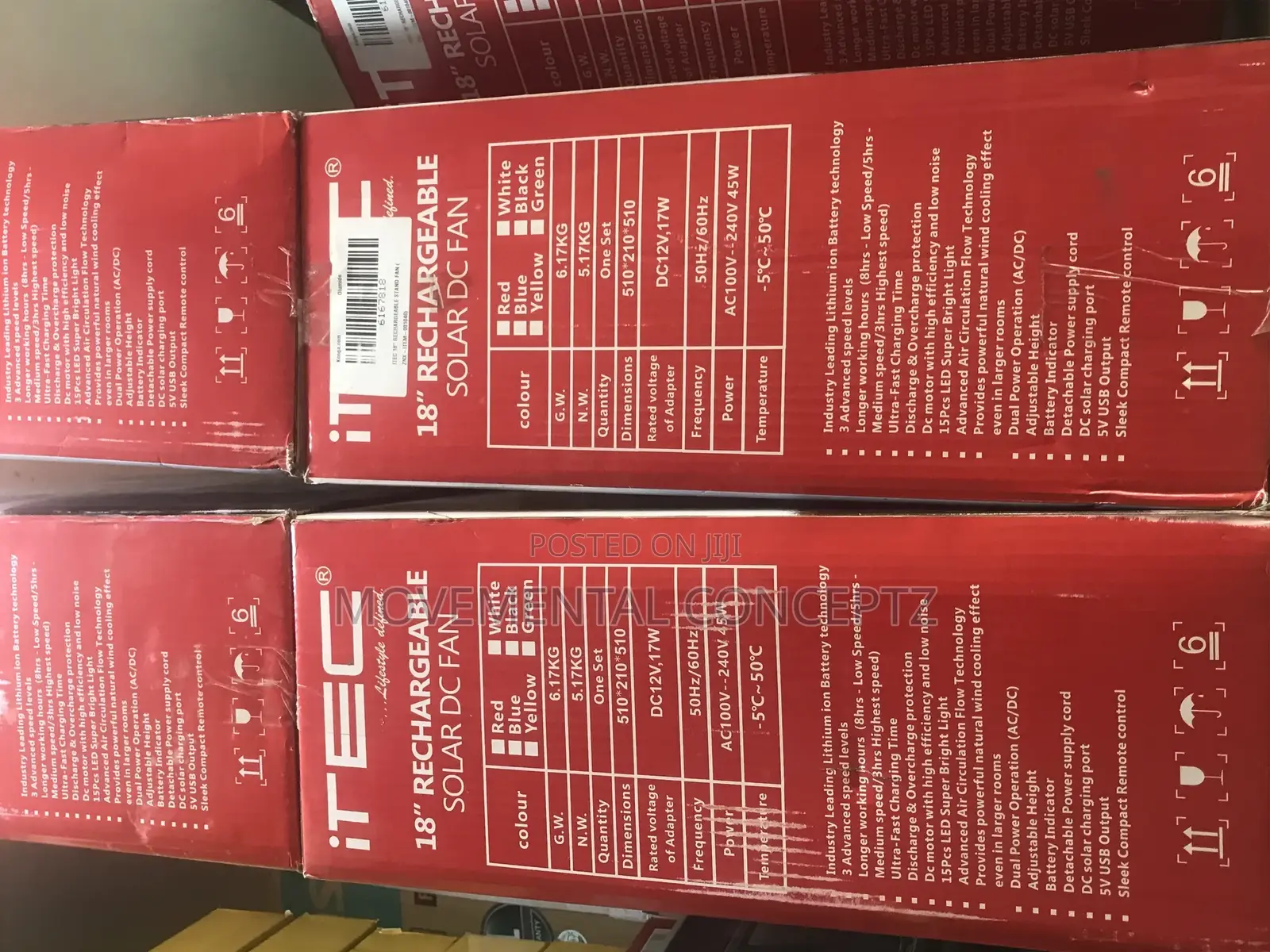 Itec Rechargeable Solar DC Fan