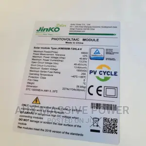 Jinko Solar Panel 550w
