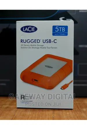 Lacie Rugged Usb-C 5tb External Hard Drive Portable HDD