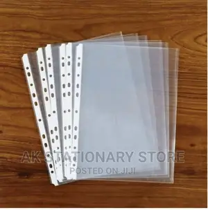 100pcs A4 Clear Punched Pocket Folder Filling