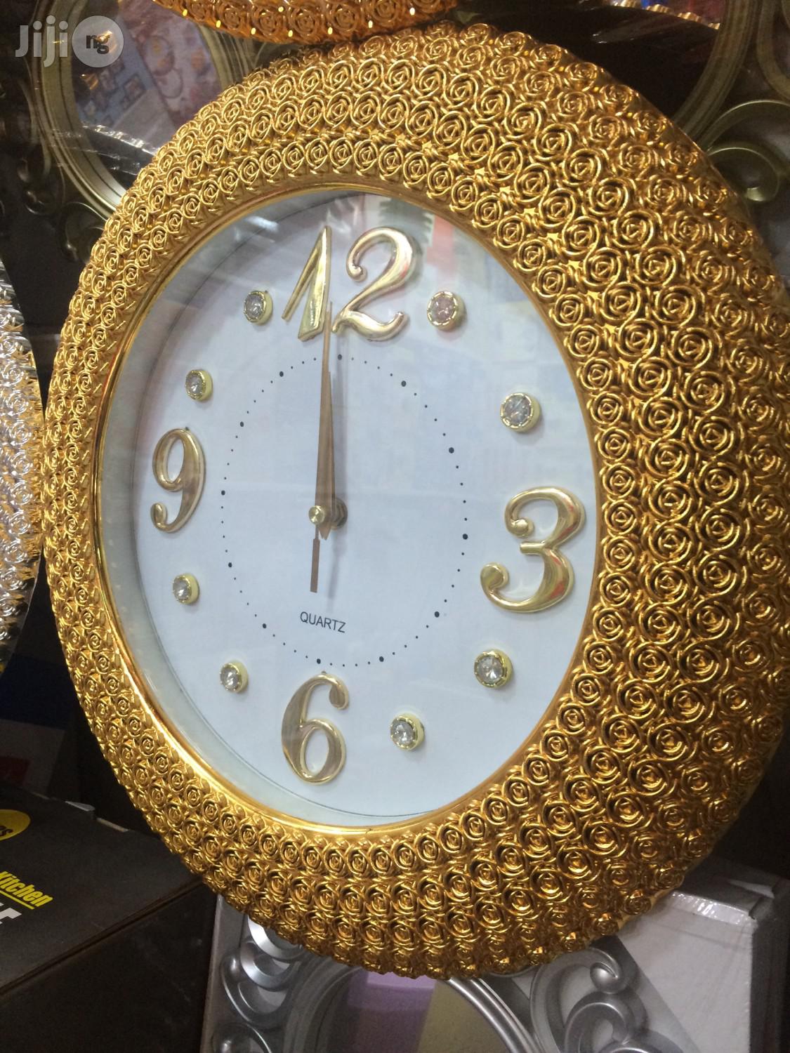 Golden Battery Wall Clock/Gift Clock.