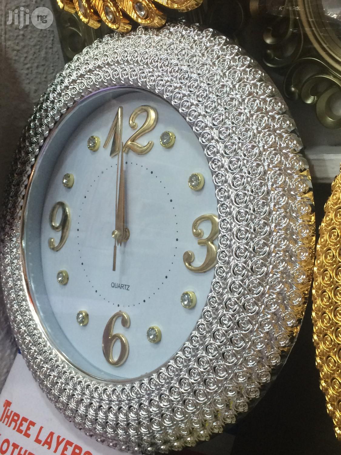 Silver Wall Clock