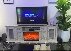 Television Shelf With Fireworks