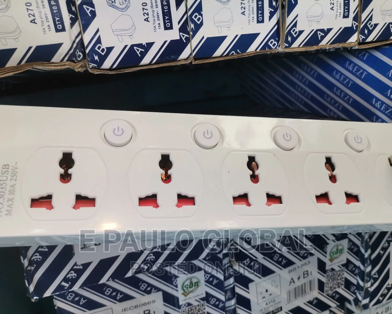 4ways Extension Socket With 3 USB POT