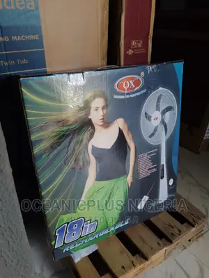 New in Ox 18-Inch Rechargeable Standing Fan - Lagos