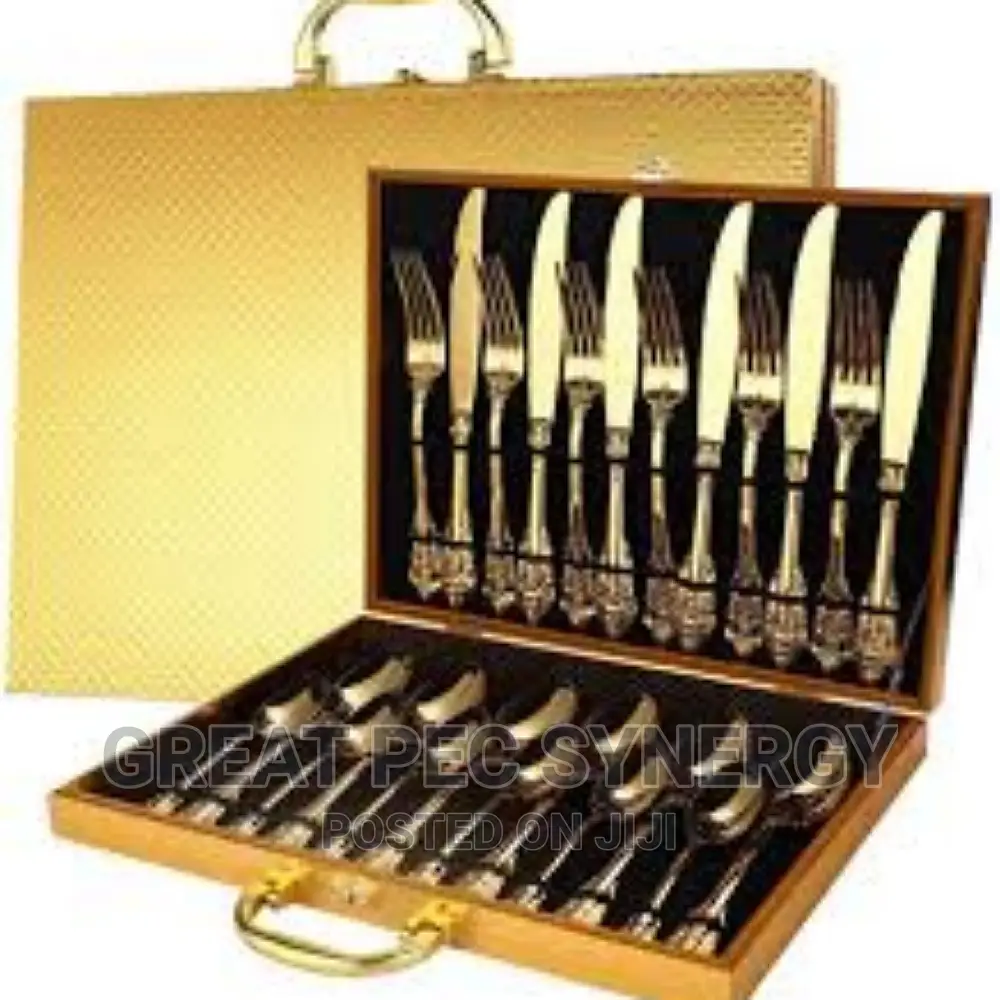 Golden Briefcase Cutlery Set