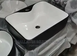 Ceramic White and Black Countertop Basins
