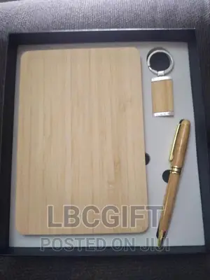 3 in 1 Bamboo Set of Notepad, Pen Keyring(Wholesales Only)