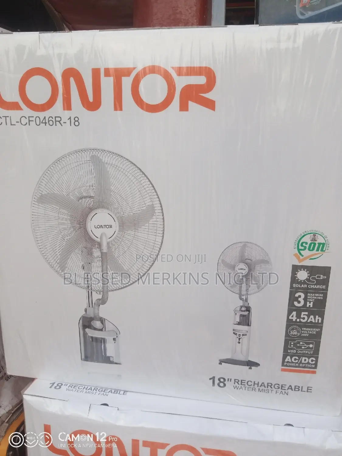 Lontor Rechargeable Mist Fan 18"