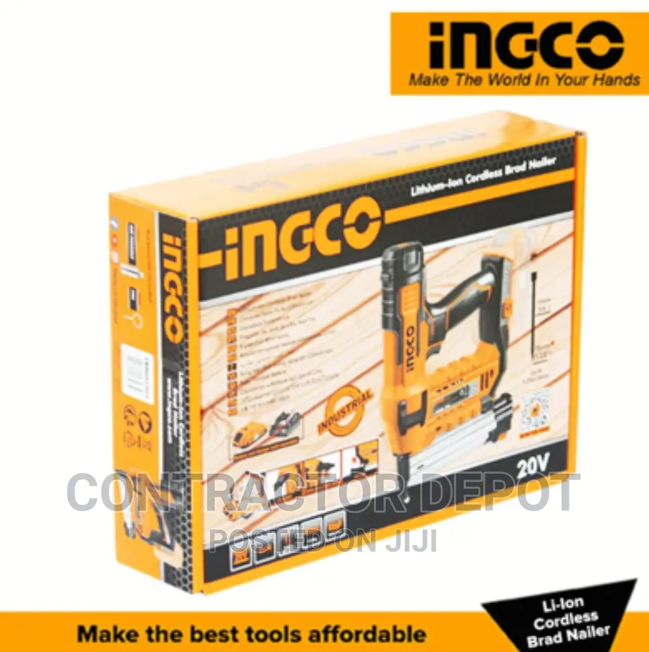 Ingco – Cordless Bradnailer With Charger and Battery (2.0ah)