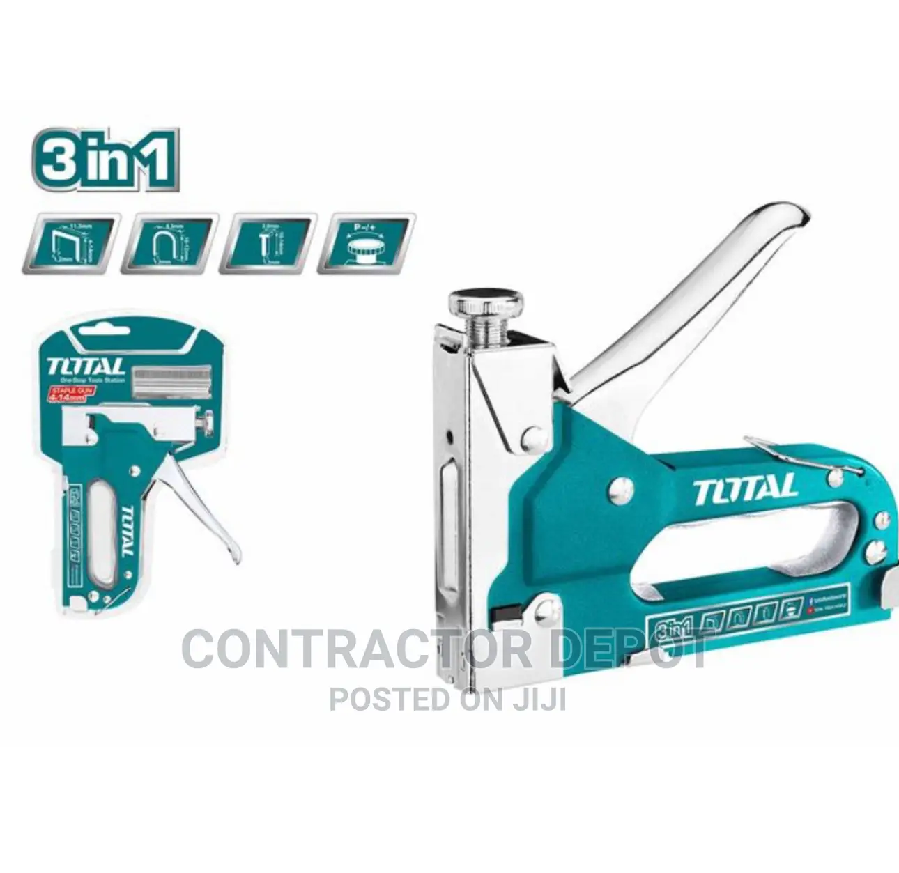Total 3 in 1 Staple Gun With Adjustable Driving Force