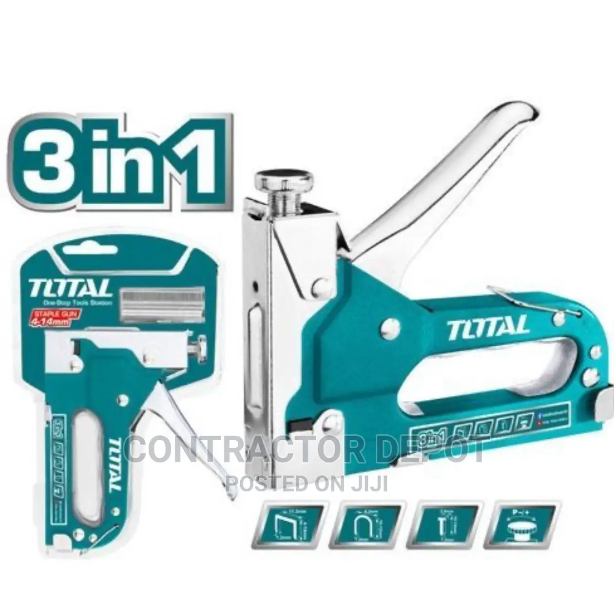 Total 3 in 1 Staple Gun With Adjustable Driving Force