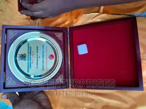 Wooden Award Plaque With Silver Plate