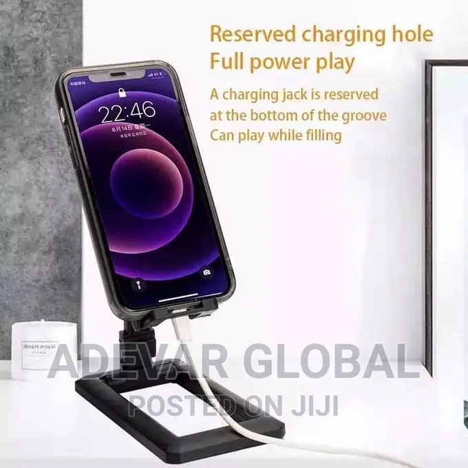 Foldable Mobile Phones Holder and Tablet Stand Black in Ojodu