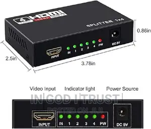 HDMI Splitter 1x4 4kx2k UHD 1080P 3D 1 In 4