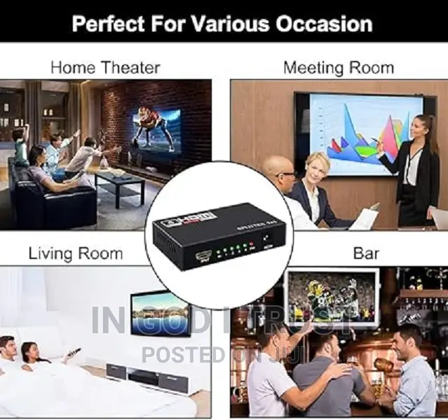 HDMI Splitter 1x4 4kx2k UHD 1080P 3D 1 In 4