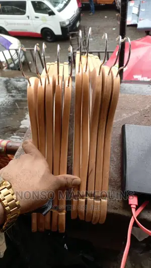 Glossy Fresh and Clean Packs of Wooden Hangers