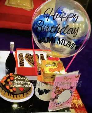Baloon Treat Box, Cake, Wine, Card and Money Box Gift