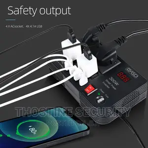 4 USB 300W DC 12V To AC 220V Car Power Inverter Auto Charger
