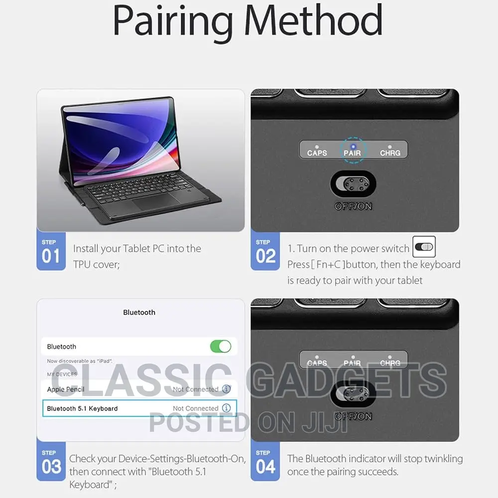 Bluetooth Touchpad Keyboard Cover for Galaxy Tab S9- S9ultra