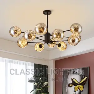 Nordic Modern LED Chandelier Star Magic Bean Glass Ball