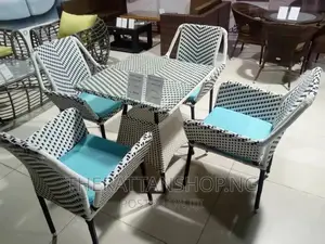 Four Seater, Rattan Chair Set With Glass Topped Table