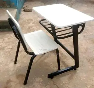 Desk + Chair (Iron HDF Wood) Drop Your Number)