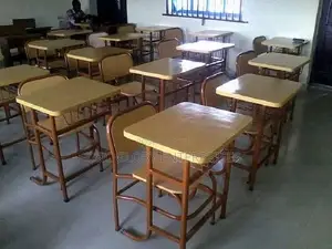 Desk + Chair (Iron HDF Wood) Drop Your Number)