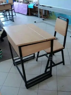 Desk + Chair (Iron HDF Wood) Drop Your Number)