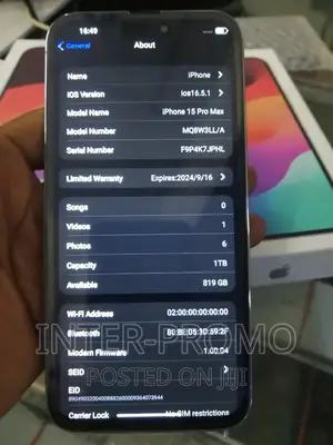 New Apple iPhone 15 Pro Max 1 TB Gray