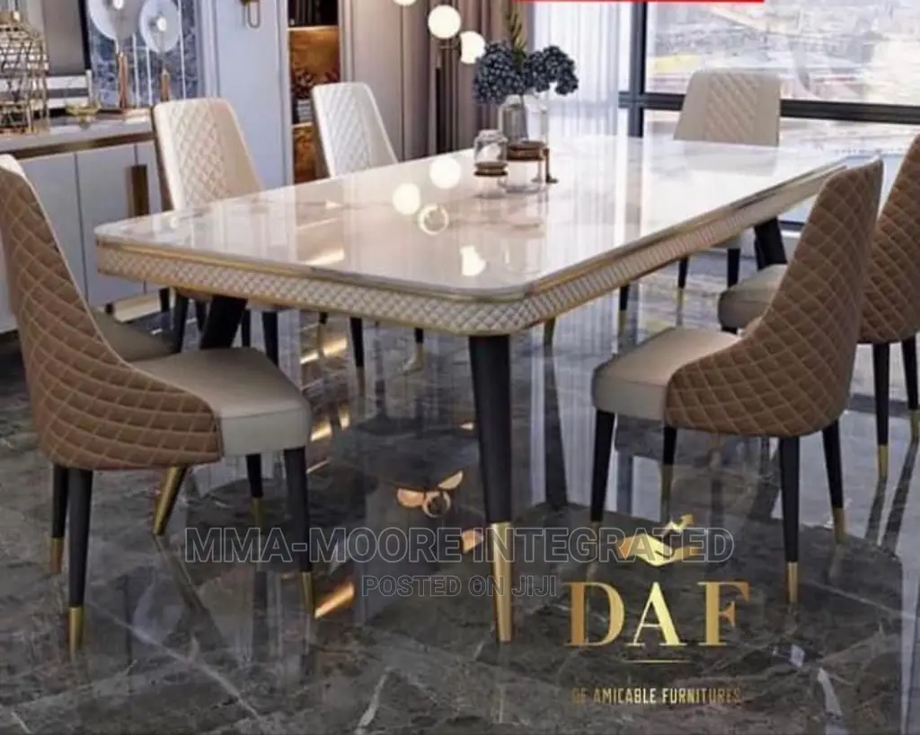 Marble Top Dinning Table Set With 6 Chairs