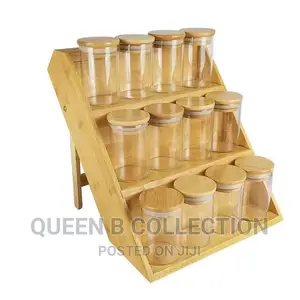 Wooden Rack With 12 Pieces 150mls Canister.