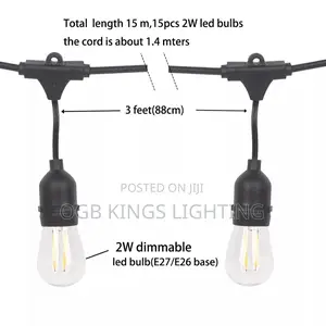 20m/20bulb LED String Light S14 Led Retro Filament Bulb