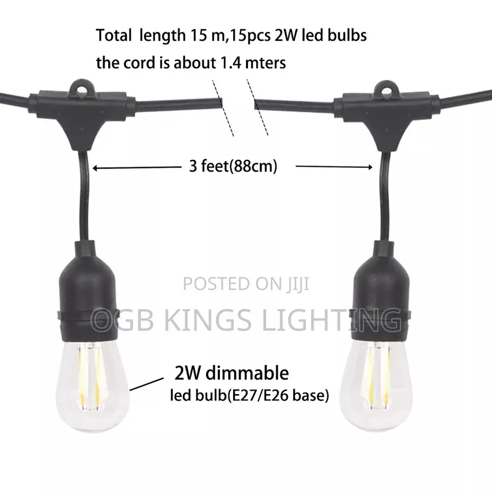 20m/20bulb LED String Light S14 Led Retro Filament Bulb