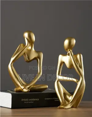 Gold Thinker Statues
