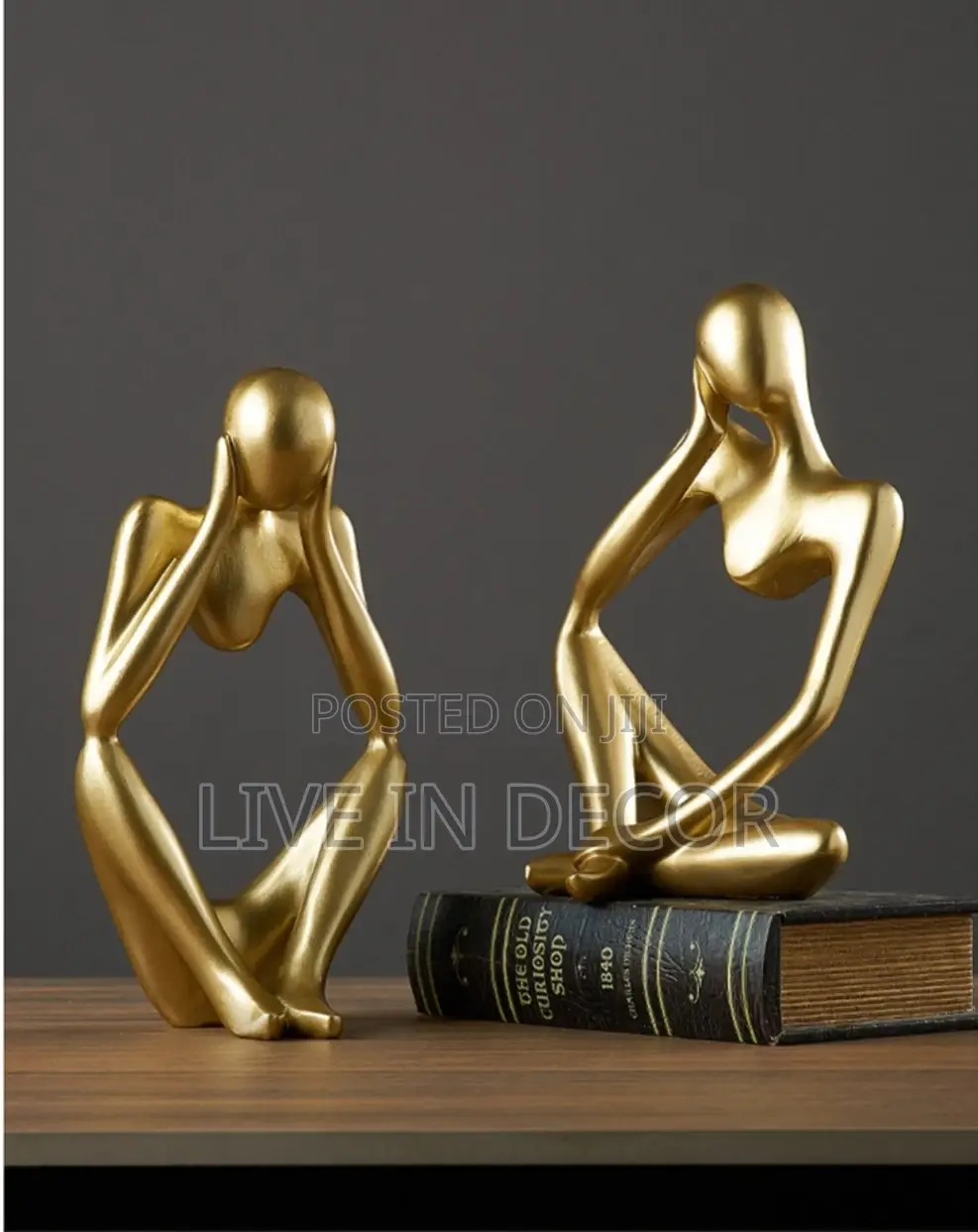 Gold Thinker Statues