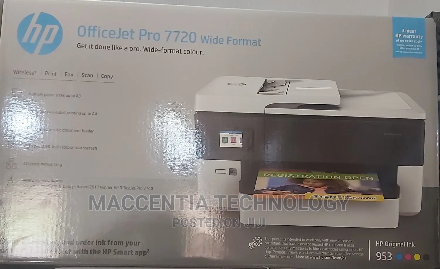 Hp Officejet Pro 7720 Wide Format A3 All-in-One Printer