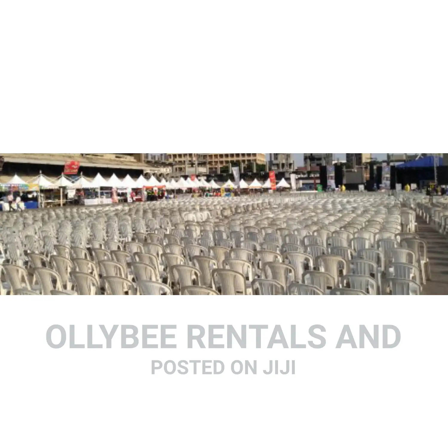 Large Quantity White Armless Chairs Available For Rent.