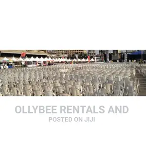 Large Quantity White Armless Chairs Available For Rent.